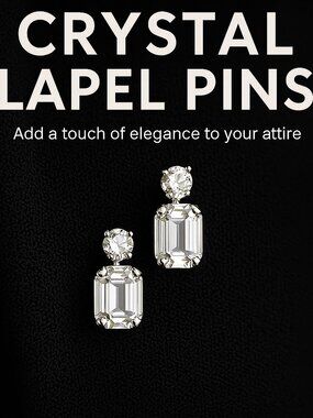 Set of 2 Vintage Crystal Duo Lapel Pins1/2" each GORGEOUS! RARE!